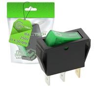 Interrupteur Unipolaire Vert Lumineux en Taille 11 x 30 mm 16A 250V Connexion 3 Fastons 6,3 mm - Garantie de 5 Ans - ONIX TECH