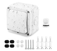 Interrupteur universel étanche : IP66 Interrupteur de lumière résistant aux intempéries avec voyant lumineux et interrupteur indépendant, interrupteur étanche 16 A pour extérieur, jardin, poutre,