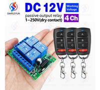 Interrupteur universel pour télécommande sans fil, 433Mhz, DC 12V, 4CH, récepteur de relais RF, portée de 60m pour lumière/porte de Garage/LED, bricolage 5 Receiver 5 Remote