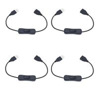 Interrupteur USB, 4 rallonges USB de 30 cm avec interrupteur marche/arrêt, compatible avec enregistreur de conduite, lampe de bureau, bande LED