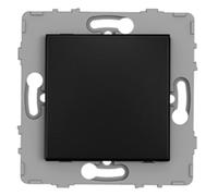 Zenitech - Interrupteur va et Vient 10A encastrable - à Composer - métal Noir brossé - Kouro