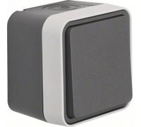 Interrupteur va-et-vient Berker 30763505 W.1 apparent gris, gris clair