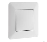 Zenitech - Interrupteur Va-et-Vient Encastré 10A 2300W - Design Moderne, Façade Réglable - Compatible Boîte d'Encastrement - Support Clipsable - Moteur Compact - Conforme Norme NF - Blanc - 86x86 mm