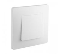DEBFLEX - Caly - Interrupteur Va et Vient (Lot de 10) - Interrupteur Mural Carré pour Commande d'Eclairage - Bornes de Connexion Automatiques - ABS - Installation Encastrée - Blanc - 71 x 71 x 37 mm
