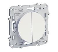 Interrupteur va-et-vient + bouton-poussoir Odace - 10A - Blanc