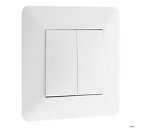 Zenitech - Interrupteur Va-et-Vient Double 10A - Appareillage Encastré Prêt à Poser - Compatible Boîte d'Encastrement - Design Moderne avec Façade Réglable - Blanc