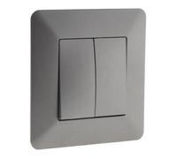 Interrupteur va et vient double Artezo - titanium - Zenitech
