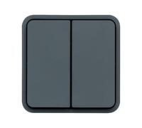 Interrupteur va et vient double Cubyko étanche IP55 gris - HAGER WNA040