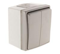 Interrupteur va et vient double étanche IP55 - Gris - Orok - Zenitech
