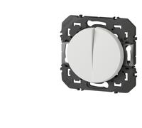 Legrand Double interrupteur ou va-et-vient dooxie 600002 – 10AX 250V~ – finition blanc