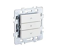 Interrupteur va et vient encastrable mural - Appareillage Encastre - Gamme Casual Mécanisme Commande volet Roulant + Cache Mécanisme Blanc + Support