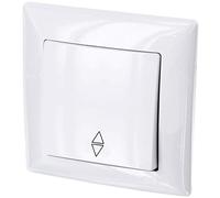 Interrupteur va-et-vient encastré, borne enfichable, tout-en-un, série G1, blanc pur