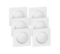 Legrand – Interrupteur mural/va-et-vient dooxie 10AX plaque carrée Blanc – Lot de 6