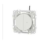 Interrupteur va-et-vient ou poussoir double lumineux Blanc craie Schneider Odace