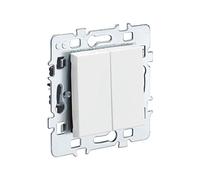Interrupteur va et vient - Prises electriques Standard - Prise extra plate - Prise murale - Interrupteur va et vient sans Fil - Prise murale Casual Mecanisme Vv Double + Cache Blanc + Support Metal