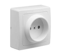 Interrupteur va et vient - Prises electriques Standard - Prise extra plate - Prise murale - Interrupteur va et vient sans Fil - Prise murale - Gamme Blok - Prise 2P Blanc - Debflex