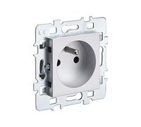 Interrupteur va et Vient - Prises electriques Standard - Prise Murale - Interrupteur va et Vient sans Fil - Prise Murale Casual - Mécanisme 2P+T + Cache Alu + Support Métal - Debflex