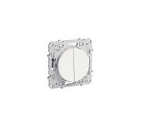Schneider Electric Interrupteur Odace S525214 double va-et-vient 10 AX connexion rapide blanc