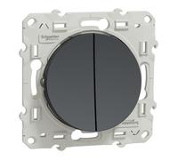 Schneider Electric – Interrupteur double va-et-vient Odace S540214 Anthracite à vis connexion rapide