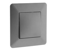Zenitech - Interrupteur Va-et-Vient Titanium Simple - Artezo - Puissance Max 2300W 230V - Bornes Automatiques - Design Moderne Finition Mate - Gris - 86x86mm