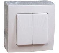 Zenitech - Double va et Vient 10A saillie Bel'Vue - Blanc