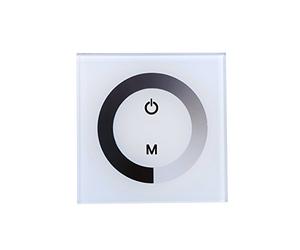 Interrupteur Variateur, Interrupteur de Lumière Tactile Mural，Dc 12v-24v Single Touch Panel Touch Dimmer Wall Switch Controller Led Light Strip Dimmer Button Adjust Brightness On/off Switch Blanc