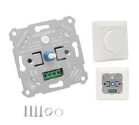 Interrupteur variateur LED 230 V avec bouton rotatif, variateur universel pour lampes LED à intensité variable 5-200 W, interrupteur d'éclairage encastré à intensité variable, blanc pour chambre à