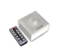 Interrupteur variateur LED à 12 touches avec bouton rotatif pour bandes 12 V-24 V - pour régulateur de luminosité PWM avec 12 niveaux, boîtier blanc pour une installation facile