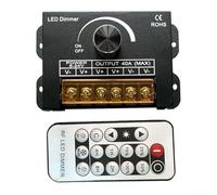 Interrupteur Variateur pour aluminium Minuterie 1H-8H Interrupteur | Double contrôle, rotatif et télécommande RF, portée fil jusqu'à 15 mètres, pour idéal pour plafonds hauts
