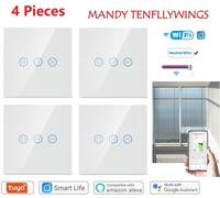 Interrupteur Volet Roulant - ARTELYS - 4pcs - Connecté WiFi - Compatible Alexa et Google Home - Blanc