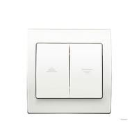 Interrupteur Volet Roulant Blanc Delta Iris + Plaque basic Blanc