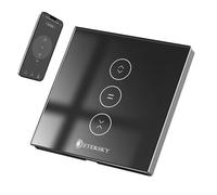 Interrupteur volet roulant connecté : compatible Alexa/Google Home, tactile rétro-éclairé. Timer/app contrôle, noir 1P