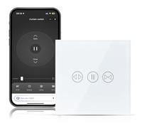 Interrupteur Volet Roulant Connecté WiFi, Interrupteur Tactile pour Rideaux Stores Compatible avec Alexa/Google Home, Smart Life/Tuya, Contrôle APP, Vocal et Minuterie, 86x86mm (Fil Neutre Requis)