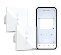 Interrupteur Volet Roulant, GreenSun Interrupteur Tactile pour Rideau de Fenêtre, Interrupteur Connecté WiFi, Compatible avec Alexa et Google Home, Contrôle APP Tuya/Smart Life, 2PCs