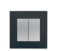 Interrupteur Volet Roulant Silver Delta Viva + Plaque Anthracite-SIEMENS