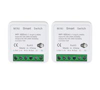 Interrupteur WiFi, 16A interrupteur connecté alexa, Google Home et SmartThings, Alexa Interrupteure Lampe avec Tuya Smart Life APP, Conducteur Neutre Nécessaire（2 Pack)