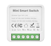 Interrupteur WiFi 16A Module disjoncteur DIY avec commande temporisée mural sans fil 1 groupe 2 voies Compatible vocale