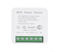 Interrupteur WiFi avec fonction minuterie, pas besoin de concentrateur, télécommande 16 A, télécommande domotique, interrupteur mural compatible avec application AC DC Life