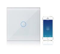 Interrupteur WIFI Connecté Alexa Google Assistant Smart Life Compatible, Mural Interrupteur Tactile 1 Gang 1 Voies Blanc Panneau