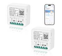 Interrupteur WiFi intelligent 2,4 GHz, Interrupteur connecté compatible avec tuya Smart, Amazon Alexa/Google Assistand, Homekit, pas de hub, 16 A 2 pièces