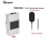 interrupteur Wifi intelligent TH Elite 16A 20A,contrôle de la température et de l'humidité avec écran LCD,Mode automatique,contrôle de la maison - Type Sonoff TH16A THS01
