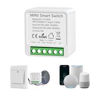 Interrupteur WIFI, Interrupteur Intelligents Alexa, Interrupteur Connecté avec Tuya et Smart Life APP, Mini Smart Switch Module, Montage Encastré, Conducteur Neutre Nécessaire