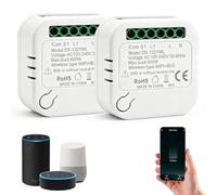 Interrupteur WiFi Sans Neutre, Interrupteur Connecté, Mini Smart Switch | Interrupteur Alexa compatible avec Alexa et Google Assistant, Mini Interrupteur Intelligent Module avec Tuya et Smart Life
