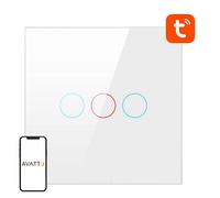 Interrupteur Wifi tactile Avatto Ts02-Eu-W3 Triple Tuya (Blanc)