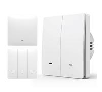 Interrupteur WIFI, Tuya Interrupteur Mural Lampe, APP Control/Voice Control/Timer/Remote Access, Interrupteur intelligent Compatible avec Alexa, Tuya, Smart Life APP, Assistant - 2 Gang