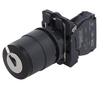Schneider Electric Sélecteur rotatif XB5AG41 2 positions NA clé tige 22 mm noir
