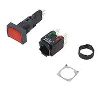 Interrupteur XB6DW4B5B : pression tige 16 mm.Pos : 1 NC + NO LED ROUGE 12-24V...