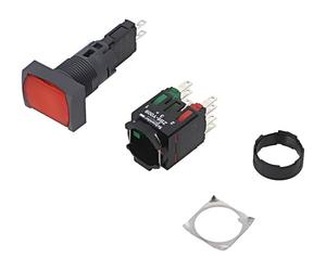 Interrupteur XB6DW4B5B : pression tige 16 mm.Pos : 1 NC + NO LED ROUGE 12-24V...
