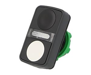 Interrupteur ZB5AW7A1720 : double tige 22 mm.Pos : 1 blanc/noir IP66 plat COUPE