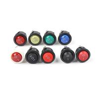 Interrupteurs à bascule ronds de 23 mm de diamètre, 2/3 broches, 2/3 positions, 6 A/250 VCA, 10 A/125 VCA, avec voyant, 20 pièces(Red Light Black)